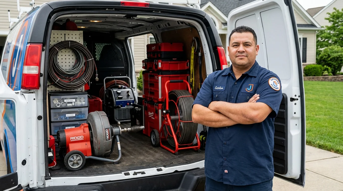 Professional drain cleaning equipment and Johns Plumbing LLC plumber in Yankton