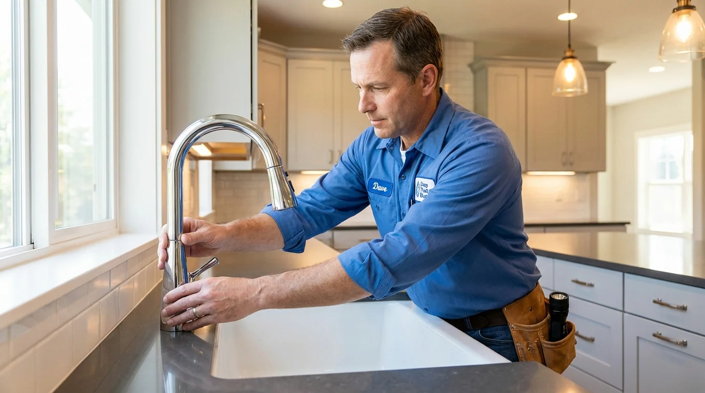 Kitchen faucet installation by Johns Plumbing LLC in Yankton