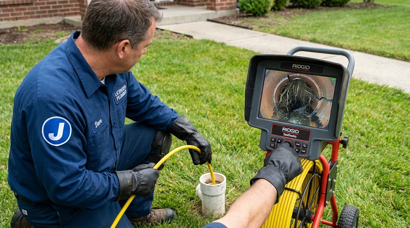 Sewer camera inspection being performed by Johns Plumbing LLC in Yankton