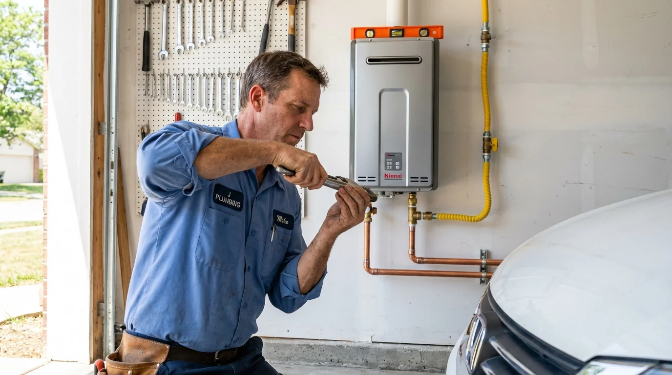 Tankless water heater installation by a Johns Plumbing LLC plumber in Yankton